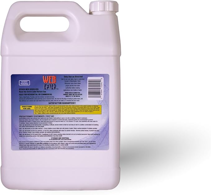 1 Gallon Concentrated Spider Web Washaway Spray with Nozzle- Natural & Long Lasting up to 6 Months