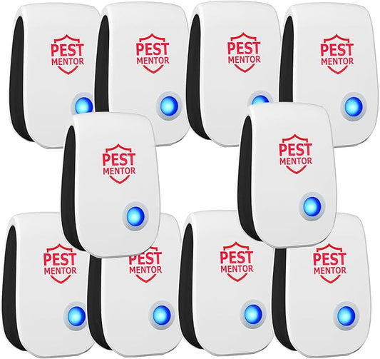 Ultrasonic Pest Control 10 Packs, Pest Repellent Mouse Repellent, Indoor Pest Control for Roach Rodent Mouse Bugs Mosquito Mice Spider Ant Fleas Insects Cockroach