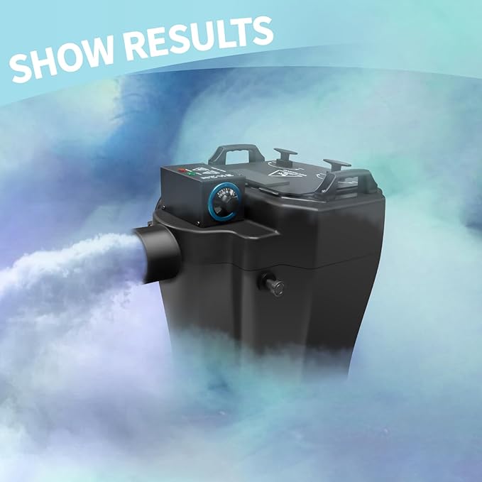 Dry Ice Fog Machine, 6000W Low Lying Fog Machine Professional Stage Fogger with Tube Nozzle for Indoor Outdoor Stage Wedding Party Club DJ Stage Effect Dry Ice Machine