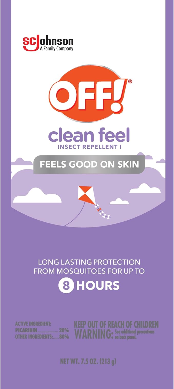 OFF! Clean Feel Insect Repellent Aerosol with 20% Picaridin, Bug Spray with Long Lasting Protection from Mosquitoes, Feels Good on Skin, 7.5 oz