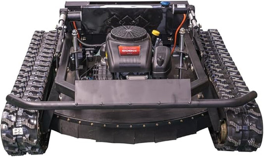 Lawn Mower, Remote Control Lawn Mower, Small Crawler Oil-Electric Hybrid Four-Wheel Drive Lawn Mowing and Weed Whacker, All Terrain Grass Cutter Yard Mower, 65° Climbing (SKD-608-90)