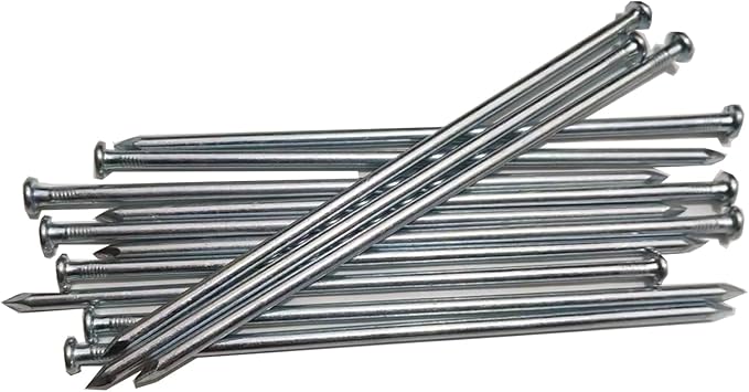 Metal Stakes, 10 Inch 50Pcs Galvanized Landscape Spikes,Garden Nails for Turf,Weed Barriers,Tent and More (50, Silver)