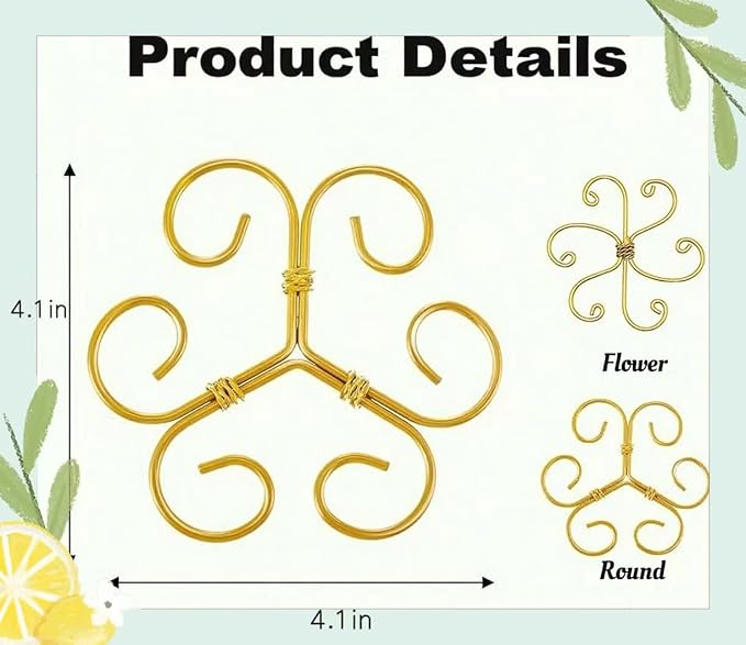 Plant Stem Supports Holder 3pcs Iron Grapple Holder Climbing Plant Stakes for Indoor Plants Upgraded Rock Climbing Home Potting Support Stake Plants Stem Holder for Leaf Stabilization (Round Gold)