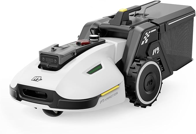 YUKA 2000 Robot Lawn Mower with Sweeper Kit, Ultrasense AI Vision & RTK Antenna, Auto Mapping & App Control,45% Slope Capability,Dual Cutting Discs, Up to 20 Mowing Zones