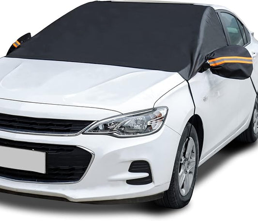 AstroAI Car Windshield Snow Cover, Windshield Cover for ice and Snow, Frost Windshield Cover for Ice, 2*Removal Side Mirror Protector, Windproof UV Sunshade Cover for Cars, SUVs, Vans
