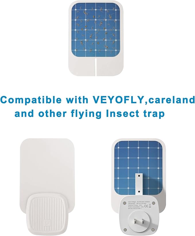 20 Pack Refill Glue Boards for VF01 Flying Insect Trap Plug-in, Replacement Sticky Glue Cards for Fly Trap Indoors