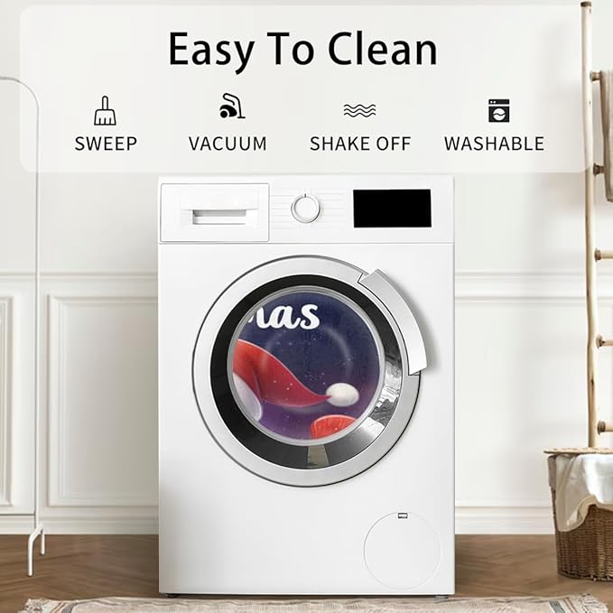 Christmas Half Round Door Mat, Merry Christmas Santa Chimney Semicircle Door Mats, Non Slip Area Rug Soft Doormat for Indoor Entrance Wear Resistant Welcome Mat for Garage Patio Home Decor 24 x 36 In