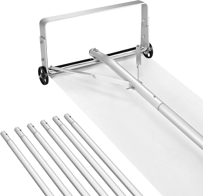 VEVOR Snow Roof Rake, 18.5 in Aluminum Blade, 5.2-30 ft Adjustable Roof Snow Scraper with Wheels & Slide, , Lightweight Snows Removal Tool for House Rooftop Leaves Debris Clearing