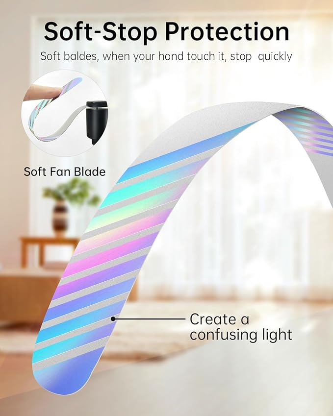 4PCS Food Fan for Table, 2000mAh Rechargeable Portable Tabletop Fans with Holographic Blades and 360° Goose-Neck, Table Food Spinner Quiet for Picnic, Home, Party, BBQ(Black)