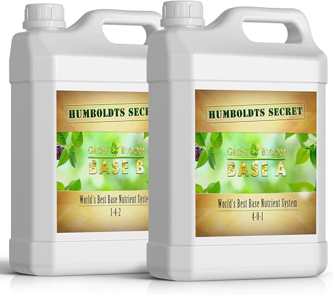 Humboldts Secret Base A & B Liquid Hydroponic Fertilizer | Complete Hydroponic Nutrients for Indoor and Outdoor Plants | Supports Healthy Vegetative Growth and Flowering Stage | 128 Ounce Set