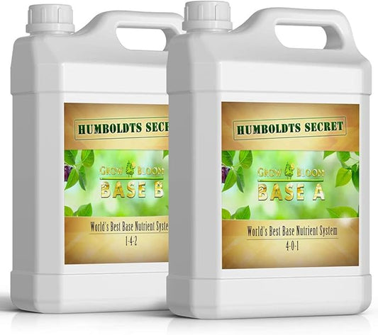 Humboldts Secret Base A & B Liquid Hydroponic Fertilizer | Complete Hydroponic Nutrients for Indoor and Outdoor Plants | Supports Healthy Vegetative Growth and Flowering Stage | 128 Ounce Set