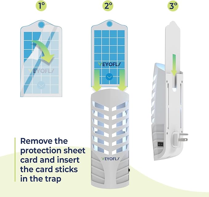 VEYOFLY Fruit Fly Traps for Indoors Refill, Gnat Traps for House Indoor, Fly Catcher, Fly Trap, Fly Trap, Plug in Catch for Fruit Flies, Moths, Gnats, Mosquito Trap (Pack of 15 Refills)