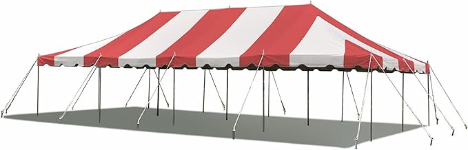 Party Tents Direct 20'x40' Weekender Canopy Pole Tent - Easy Up Canopy Tent with 160 Person Capacity - Outdoor Canopies for Parties, Weddings, & Events (Red/White Top)
