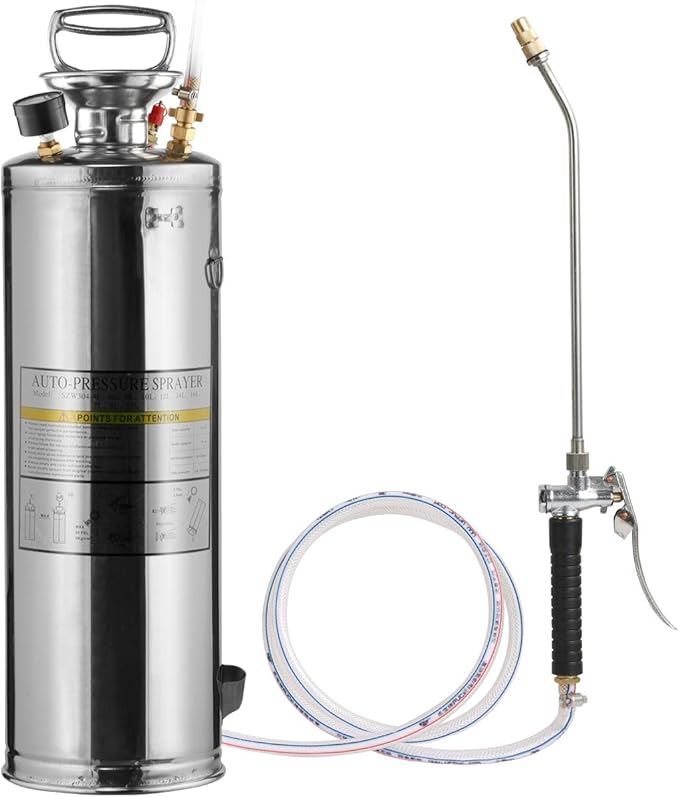 CLICIC 2.5 Gallon Stainless-Steel Sprayer, Professional Backpack Sprayer