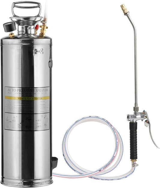 CLICIC 2.5 Gallon Stainless-Steel Sprayer, Professional Backpack Sprayer