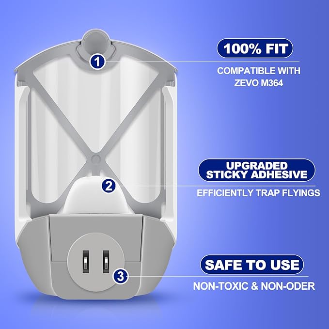 Bigear Upgraded High-Stick Refill Cartridge Kit Compatible with ZEVO Plug-in Light Refill M364 M364A and Max, Replacement Refill for Plug-in Light M364 and Max, 100% Fit 4 Pack