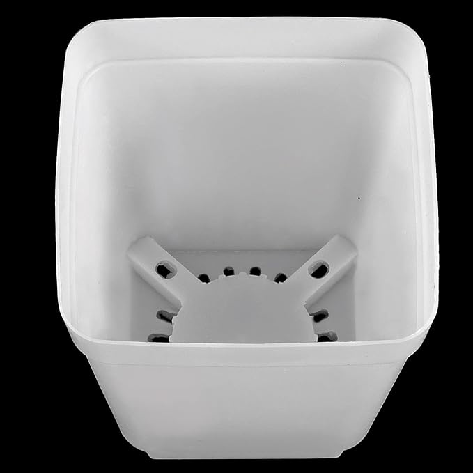 HOIGON 100 Pack 3 Inch White Square Nursery Pot, Durable Thickened Plastic Nursery Pots with Drain Holes, Small Square Planting Containers for Flower Tomatoes Basil