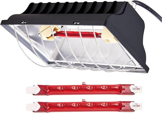 Chicken Coop Heat Lamp 250W Brooder Heating Plate for Chicks Hanging Light Heated Adjustable Temp with Anti-Fall Aluminum Alloy Lamp Shade Suitable for Poultry, Livestock & Small Pets