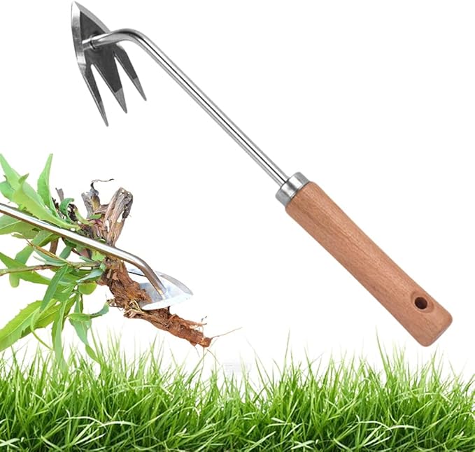 Manual Weed Remover Tool for Lawn and Garden, 2025 New Weeding Artifact Uprooting Weeding Tool,Weed Puller Tool 3 Tooth Manganese Steel for Gardening Backyard Farm (13in)