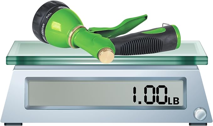 STYDDI Pro Ultra Heavy Duty Multi-Patterns Garden Hose Nozzle, All Metal Hose Nozzle with 8 Spray Patterns, Perfect for Plant Watering, Car Washing, Window Cleaning, Pet Showering, Green