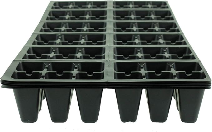 Handy Pantry Black Plastic Garden Tray Inserts – 5 Sheets, 72 Planting Pot Cells Each – 2x3 Nested x12 Configuration – Ideal for Nursery, Greenhouse, Seed Starting, and Vegetable Gardening