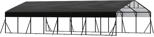 20' x 40' x 8.5' Heavy Duty Metal Carport with Galvanized Steel Roof, Steel Carport Kits Outdoor with Metal Roof, Galvanized Car Shelter for Tractors, Pickup, Boat, Car