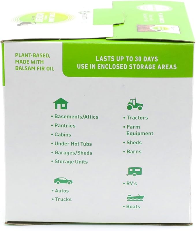 Stay Away Rodent Repellent - Pest Control for Indoor Use - Safe for Kids & Pets When Used As Directed - with Plant Fibers, Balsam Fir & Fragrance Oil - 12-Pack