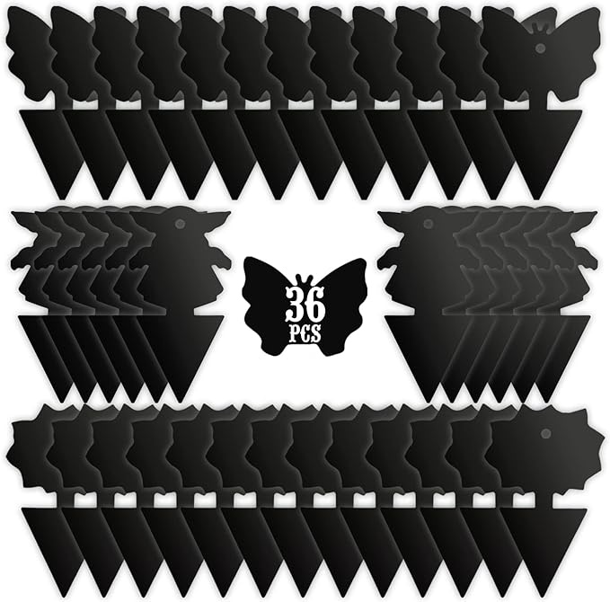 USKICH Sticky Trap Fruit Fly and Gnat Trap Sticky Bug Traps Fungus Traps for Indoor/Outdoor ，Insect Catcher for White Flies,Mosquitoes,Fungus Gnats,Lying Insects (36 Pcs Black)