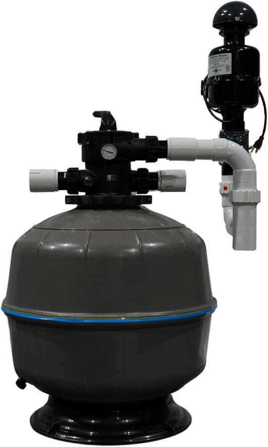 HALF OFF PONDS Simply Clear Koi Pond Filter System with 2HP Blower – Filters Ponds Up to 10,000 Gallons – Bio Comb Media, 6-Way Valve, Pressure Gauge - Mechanical & Biological Filtration