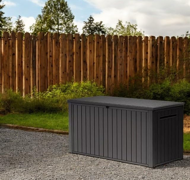 170-Gallon Outdoor Storage Deck Box, Weather-Resistant, (Graphite)
