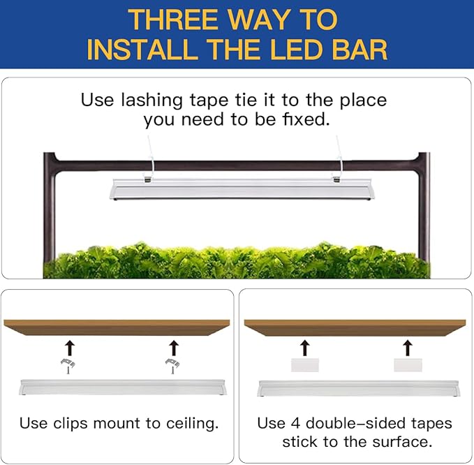 T5 Grow Lights 1.4Ft, 5000K White Full Spectrum LED Plant Growing Lamp Strips for Indoor Plants, Seeds Starting, Succulents, High PPFD with V-Shaped Reflector