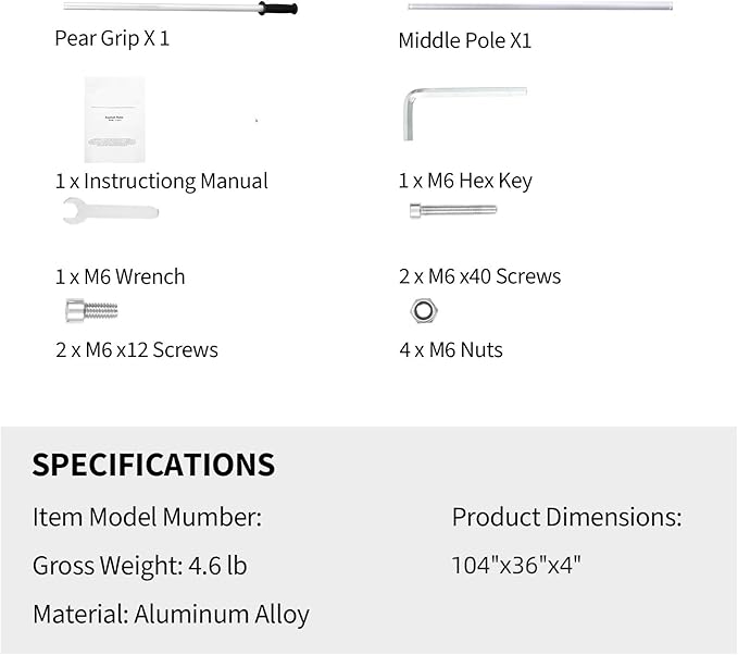 36inches Head Aluminum Landscape Rake Landscape Rake with 104 inches Long Handle for Loosening Soil Lawn Care Weeding Lake Garden(36" Handle)