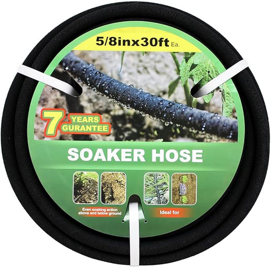 Soaker Hose 30ft Saves 70％Water Perfect Delivery of Water Great for Garden Flower Bed (5/8inch)… (5-8-30ft)