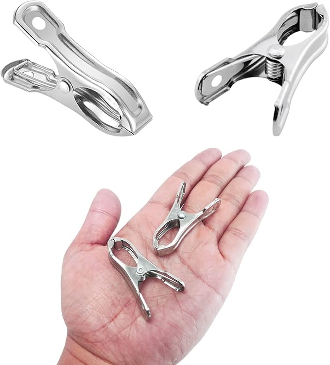 40 PCS Garden Clips, Greenhouse Clamps Made of Stainless Steel, Greenhouse Clips for Netting, Have a Strong Grip to Hold Down the Shade Cloth or Plant Cover on Garden Hoops