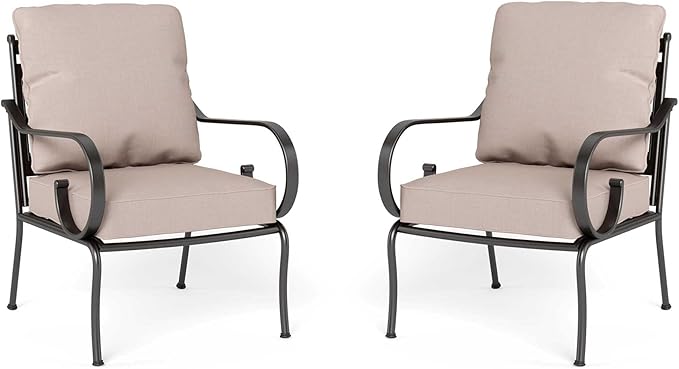 Sophia & William Extra Large & High Back Patio Furniture Set Metal Modern Outdoor Conversation Sets with Sofa Chairs