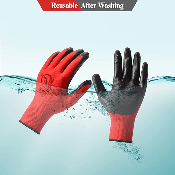 90 Pair Gardening Gloves for Men Women, Breathable Rubber Coated Garden Gloves Working Gloves for Gardening, Construction