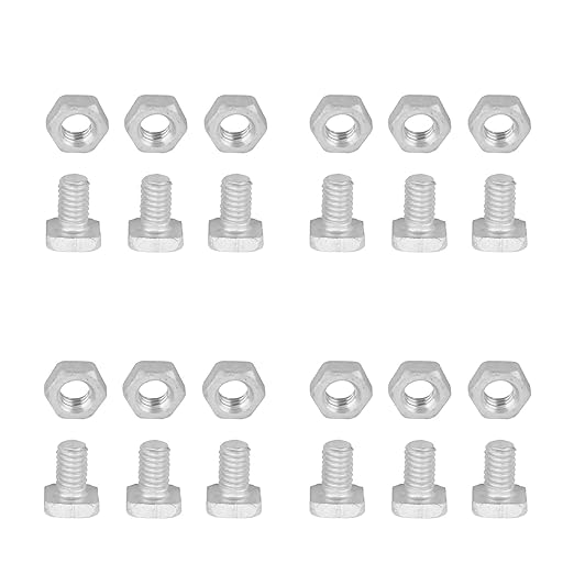 Zerodis 50pcs M6X12 Aluminium Greenhouse Bolts+Nuts Accessory Set for Greenhouse Assembly and Maintenance