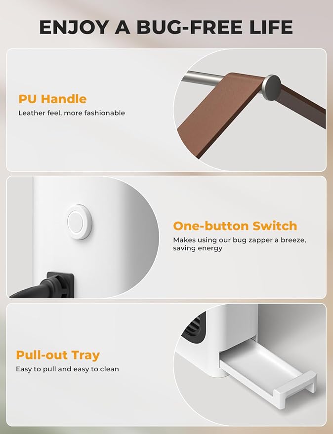 YISSVIC 20W Indoor Bug Zapper Electric Fruit Flies Traps for Indoors Mosquito Zapper Electric Moth Gnat Fly Zapper Extra 2 Bulbs for Home Kitchen Dining Living Room (White)