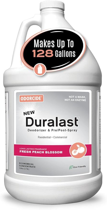 Duralast Peach Blossom Odor Eliminator Concentrate – Odor Eliminator for Strong Odor on Carpet, Floors, & More – Smoke, Sweat, & Pet Odor Eliminator for Home w/Non-Enzymatic Formula (1 Gal)