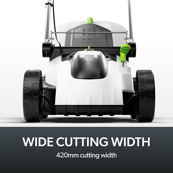 Gtech CLM50 Cordless Lawnmower | Powerful 48V Lithium Battery with 40 Mins Runtime | 42cm Cutting Width | 50L Grass Box