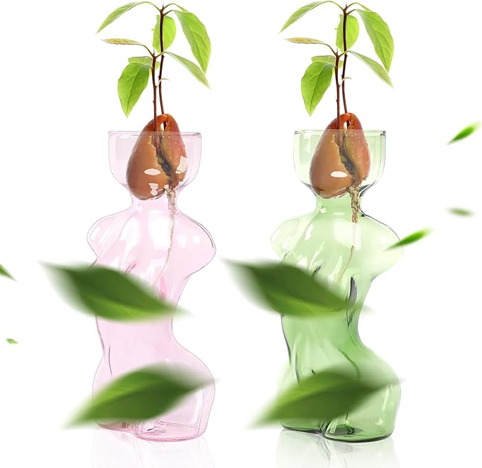 Propagation Vases for Plants Plant Propagation Jars Unique Body Avocado Vase Glass Planter Perfect for Seed Starting Water Rooting and Home Decor Gift for Father