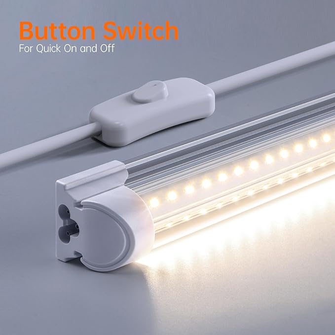 DIY Plant Shelf with Grow Lights, Grow Light Shelf with Adjustable Rack and Wheels, Plant Stand, 8-Pack 192W T8 3000K Full Spectrum Grow Lights for Seed Starting,Seed Tray(29.5L x 13.8W x70.9H)