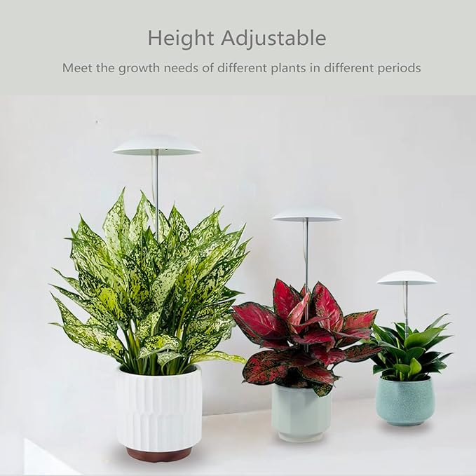 LED Grow Lights for Indoor Plants 2 Pack, Smart Full Spectrum USB Small Plant Lights with Remote, Height Adjustable, Auto On/Off Timer, Ideal for Home Decoration