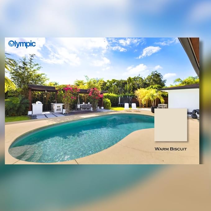 Olympic Patio Tones - Warm Biscuit - 1 Gallon - Non-slip acrylic deck and patio coating, concrete restorer.