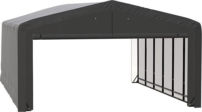 ShelterLogic ShelterTube Garage & Storage Shelter, 20' x 27' x 12' Heavy-Duty Steel Frame Wind and Snow-Load Rated Enclosure, Gray
