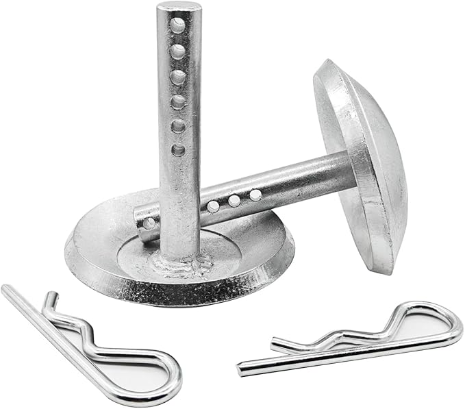 69212 Snow Plow Skid Shoe Blade Protector Replacement Skids Shoes with Round Shaft and Adjustable Pin Placement Lock Plow Skid Feet (2/Pack)