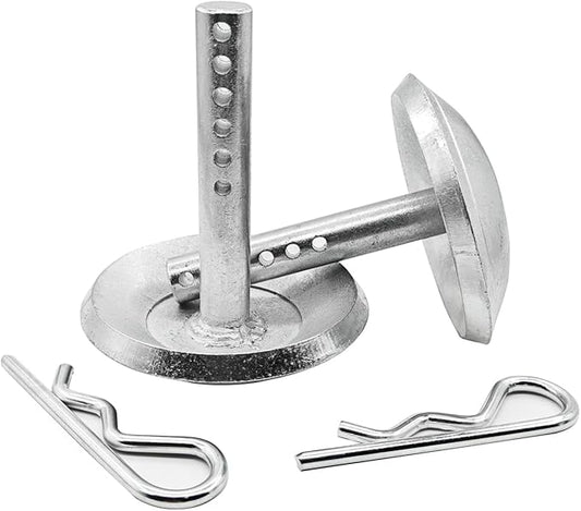 69212 Snow Plow Skid Shoe Blade Protector Replacement Skids Shoes with Round Shaft and Adjustable Pin Placement Lock Plow Skid Feet (2/Pack)