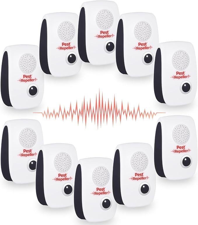 10Pack 2025 Ultrasonic Insect&Pest Repeller,Electronic Mouse Repellent Ultrasonic Plug in Mice Repellent Indoor Insect Repellent Plug in Pest Control for Cockroach,Spide,Rat,AntBugs,Roach,Rodent