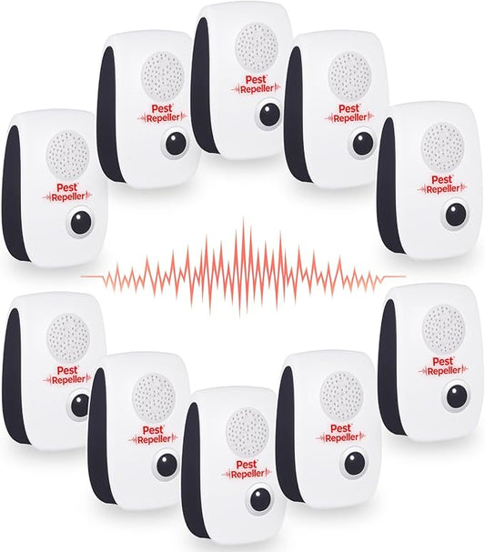 10Pack 2025 Ultrasonic Insect&Pest Repeller,Electronic Mouse Repellent Ultrasonic Plug in Mice Repellent Indoor Insect Repellent Plug in Pest Control for Cockroach,Spide,Rat,AntBugs,Roach,Rodent