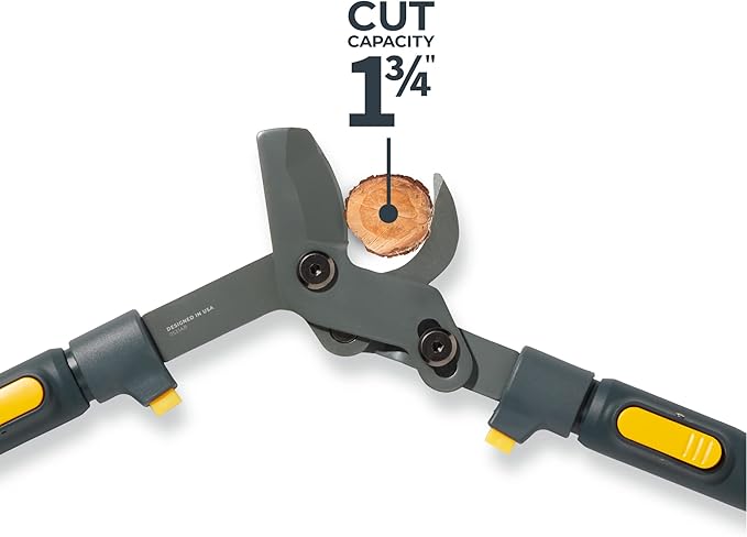 Woodland Tools Heavy Duty Extendable Lopper – 25 to 37 Inch Telescoping Branch Cutter with Lever-Action Bypass Blade – Manual Tree Limb Cutter for Thick Branches and Overhead Trimming